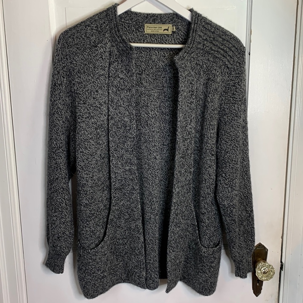 Women’s Alpaca Specialty Sweater – Heathered Charcoal One Size